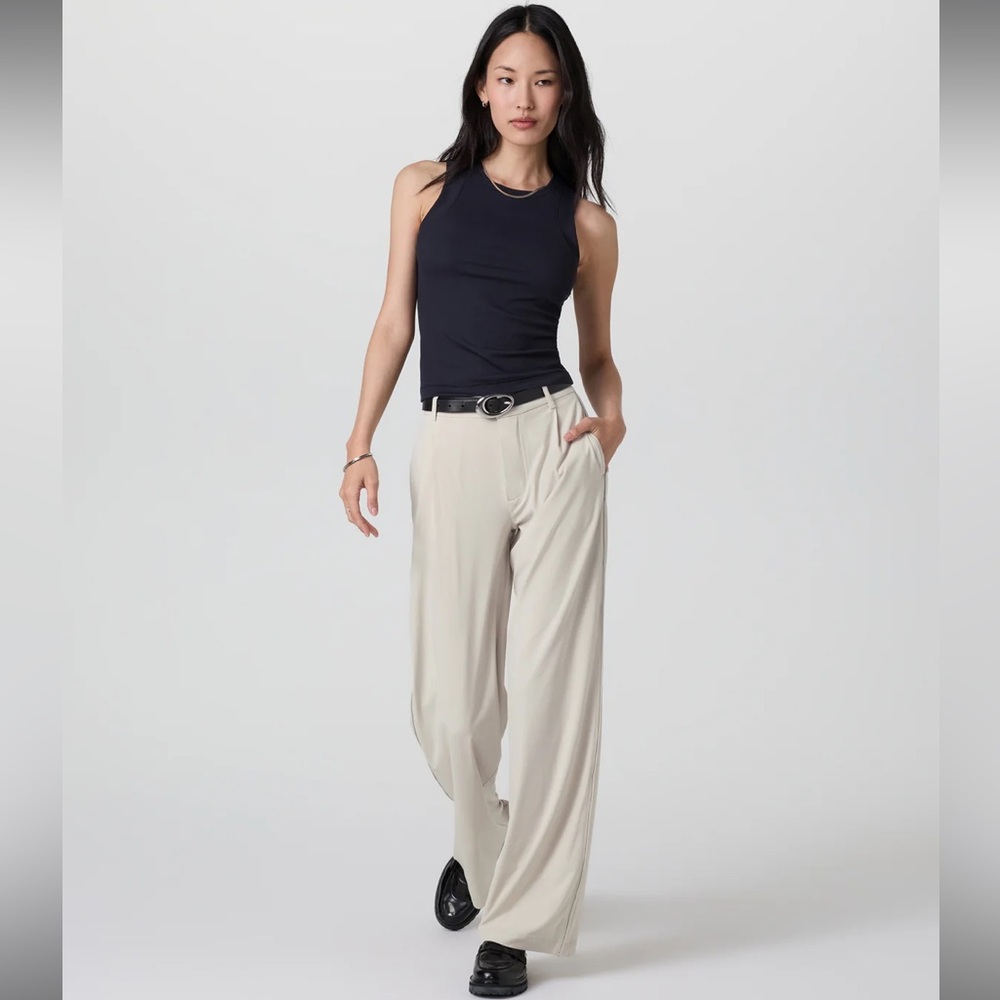Vuori Women's Cream Wide-Leg Trousers
